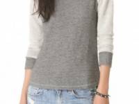 SUNDRY Reverse Panel Raglan Top