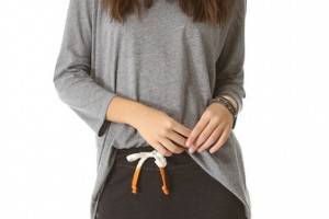 SUNDRY Slouchy 3/4 Sleeve Top