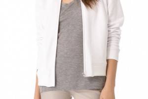 T by Alexander Wang Ottoman Double Knit Bomber Jacket