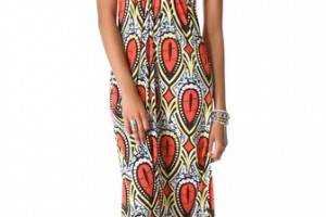 Tbags Los Angeles Embellished Halter Maxi Dress