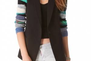 Tess Giberson Blazer with Knit Sleeve