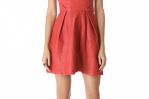 Thakoon Addition Strapless Leather Dress