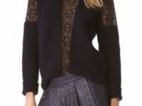 Thakoon Ribbed Lace Inset Pullover