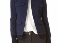 Thakoon Wool Jacket with Ribbed Trim
