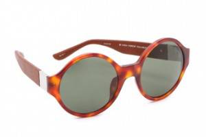 The Row Round Leather Sunglasses