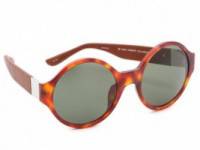 The Row Round Leather Sunglasses