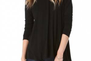 Three Dots Relaxed Hi Lo Turtleneck