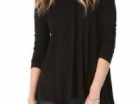 Three Dots Relaxed Hi Lo Turtleneck