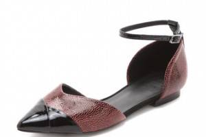 Tibi Cody d'Orsay Flats with Ankle Strap