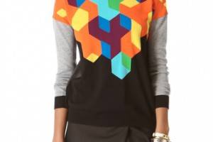 Tibi Geo Intarsia Pullover