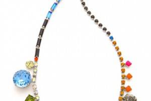 TOM BINNS Multi Size Crystal Necklace