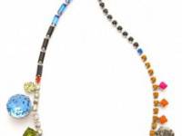 TOM BINNS Multi Size Crystal Necklace