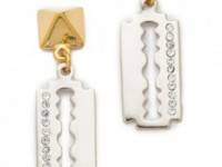 TOM BINNS Rave Razor Blade &amp; Pyramid Earrings