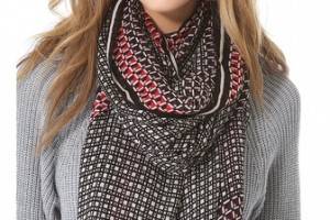 Tory Burch Checkered Cube Scarf