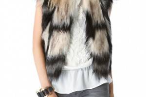 Twelfth St. by Cynthia Vincent Faux Fur Vest