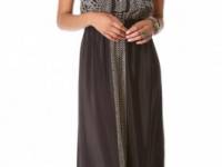 Twelfth St. by Cynthia Vincent Maxi Dress with Leather Racer Back