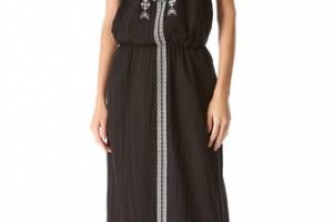 Velvet Embroidered Maxi Dress