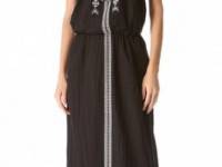 Velvet Embroidered Maxi Dress