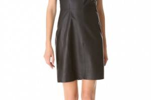 Velvet Majory Dress with Faux Leather Detail