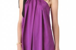 Vera Wang Collection Draped Tank with Grosgrain Detail