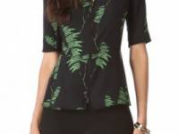 Veronica Beard Printed Peplum Top