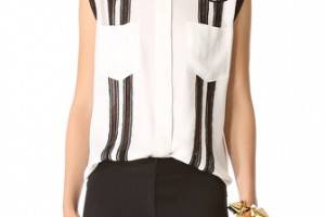 Veronica Beard Sleeveless Georgette Top