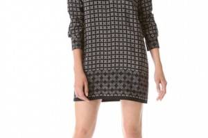 Vince Border Print Shift Dress