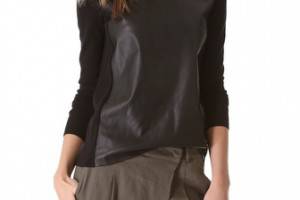 Vince Leather Front Sweater
