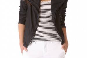 Vince Paper Leather Scuba Jacket