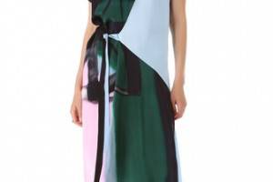 Vionnet Draped Dress with Grosgrain Ties