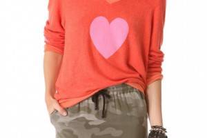 Wildfox Happy Heart Baggy Beach Sweatshirt