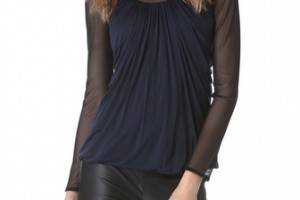 Yigal Azrouel Jersey Top with Mesh Combo