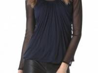 Yigal Azrouel Jersey Top with Mesh Combo