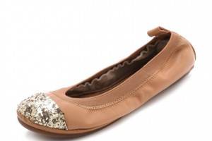 Yosi Samra Glitter Cap Toe Ballet Flats