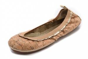 Yosi Samra Glitter Cork Ballet Flats