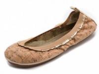 Yosi Samra Glitter Cork Ballet Flats